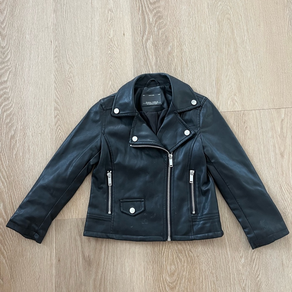 Faux leather biker jacket